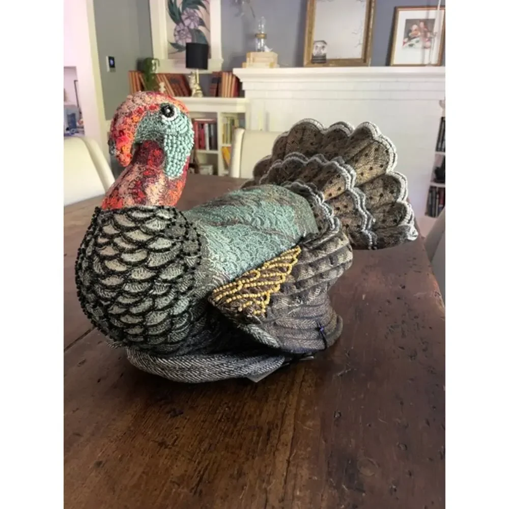 Brand NWT Limited-Edition John Derian for Target 2024 Embellished Turkey Pillow